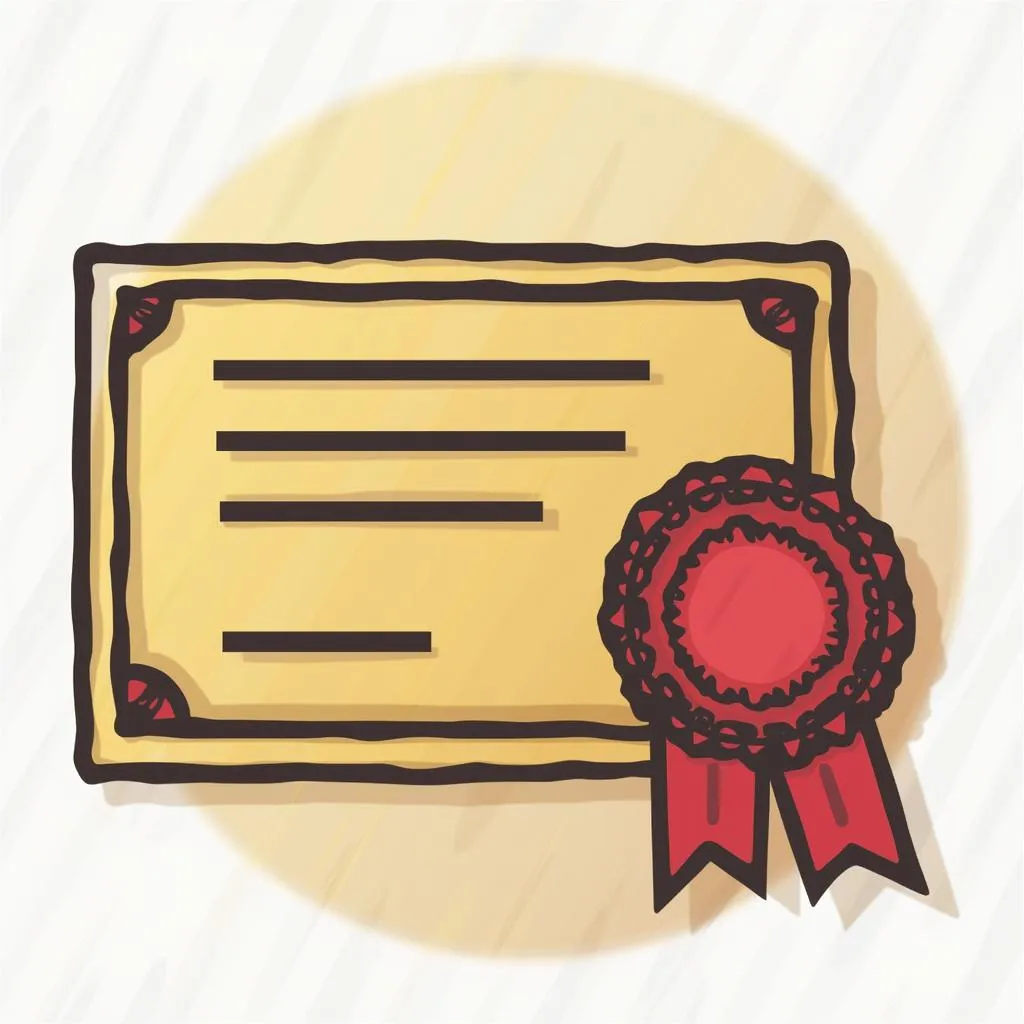 Icône représentant un certificat